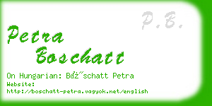 petra boschatt business card